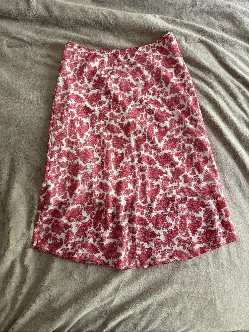 Women's Pink Cream Paisley Midi Skirt